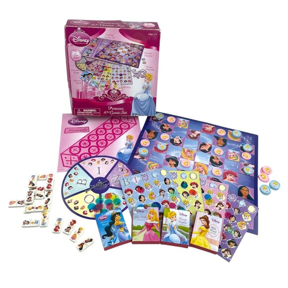 Disney Other - Disney Princess 10 Game Set Board Game Cards Bingo Dominoes Kids Family Gift